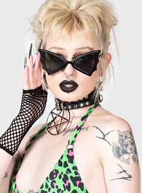 KILLSTAR女巫夏季蝙蝠哥特猫眼墨镜复古显脸小UV400防晒墨镜