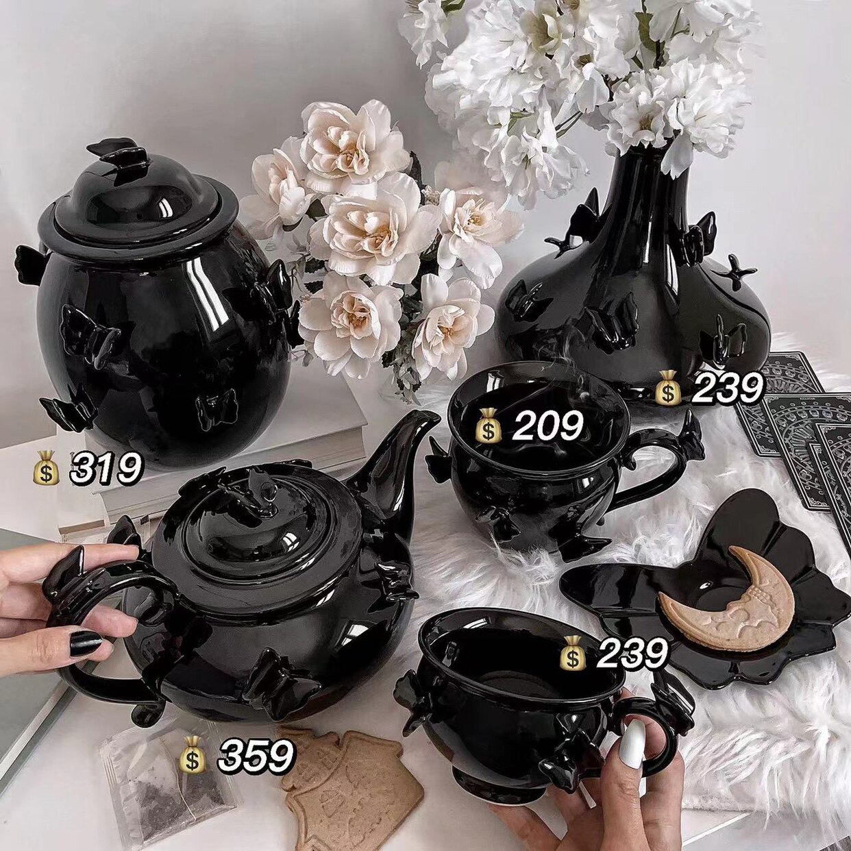 哥特非手工茶杯Killstar暗黑陶瓷