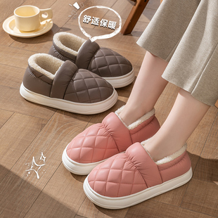 包跟情侣棉鞋 保暖室内家居厚底2025新款 女冬天 女士冬季 防水棉拖鞋
