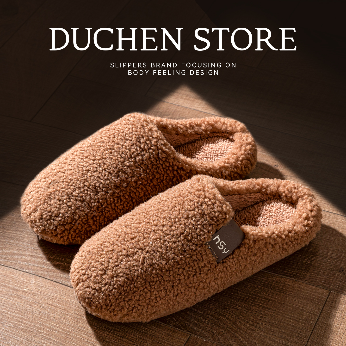 防滑静音TPR底时尚男士棉拖鞋