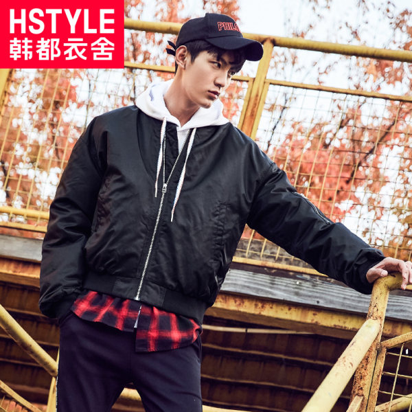 17年新款 韩都衣舍 男式时尚棒球领宽松羽绒服夹克 聚划算+优惠券折后￥269包邮（￥329-60）