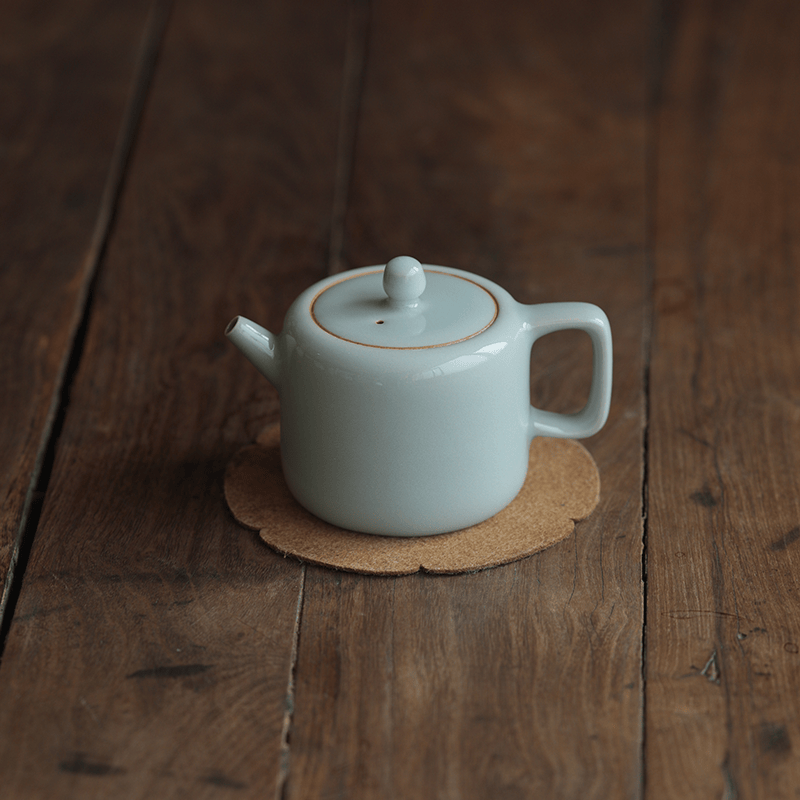 粉青极直 严卫恩 龙泉青瓷功夫茶壶单壶手工创意陶瓷茶具带过滤