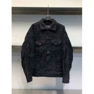 设计师款 新款 2025冬季 重磅镂空网状可拆卸内胆牛仔羽绒服 独处