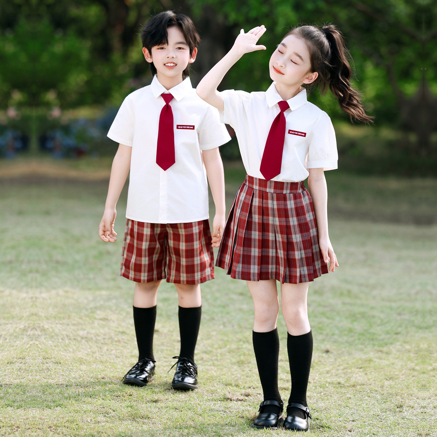 六一儿童合唱演出服幼儿园毕业照英伦学院风小学生班服朗诵表演服