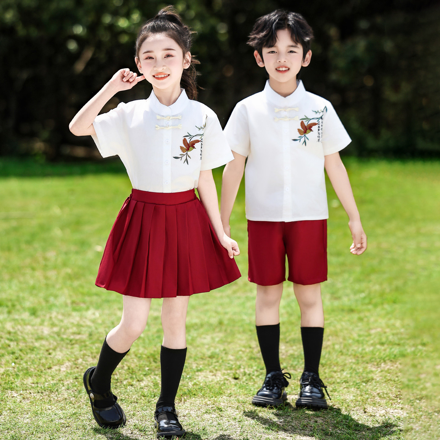 中国风六一儿童毕业舞蹈服夏季新小学生班服诗歌朗诵大合唱演出服