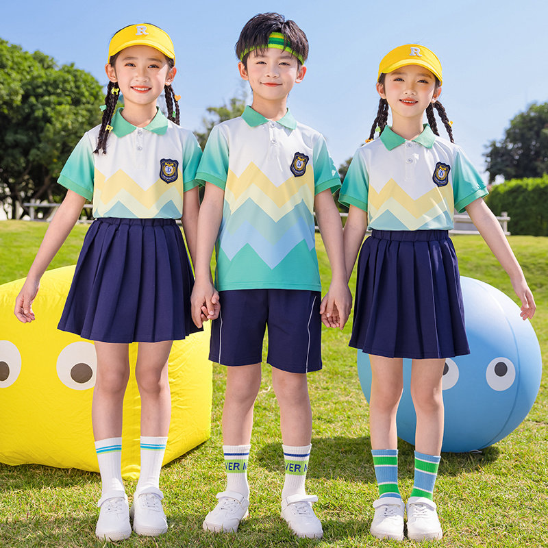 2025新款小学生校服夏装两件套时尚休闲学院风幼儿园毕业演出班服