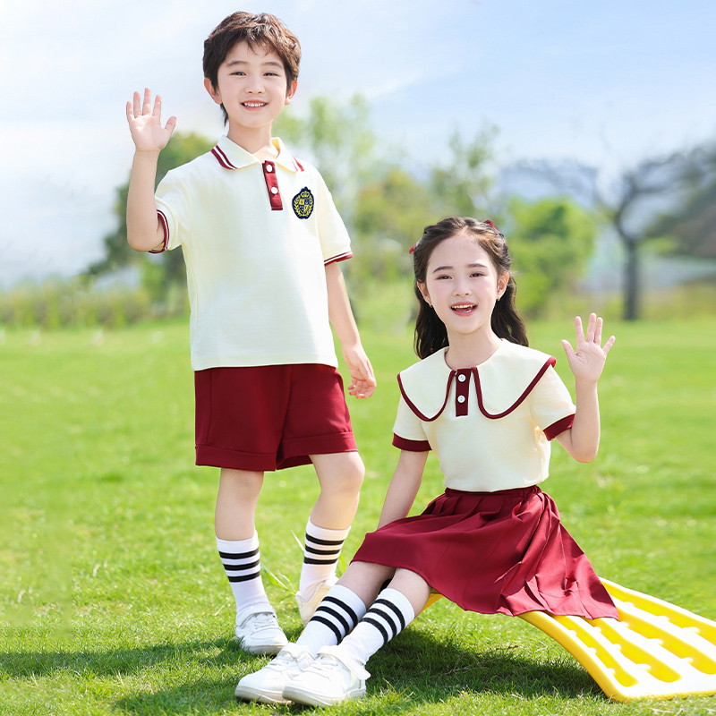 六一儿童节表演服英伦学院风小学生夏季幼儿园演出服毕业班服套装