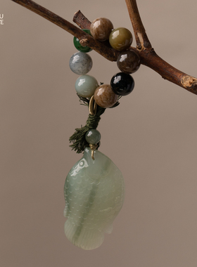 由子野丨鱼档口多宝手捻丨原创设计天然和田玉手捻手把件轻奢小众