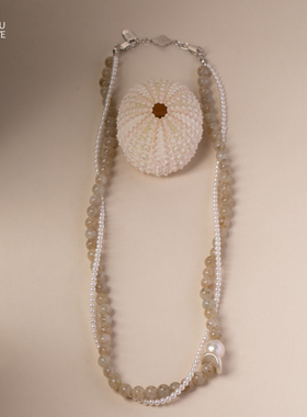 由子野丨桂花糕珍珠套链丨原创和田玉项链小众925银高级感毛衣链