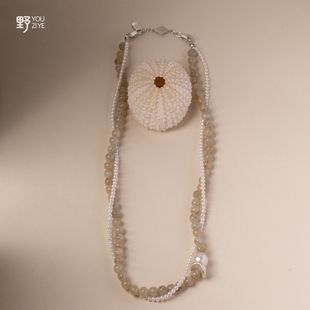 由子野丨桂花糕珍珠套链丨原创和田玉项链小众925银高级感毛衣链