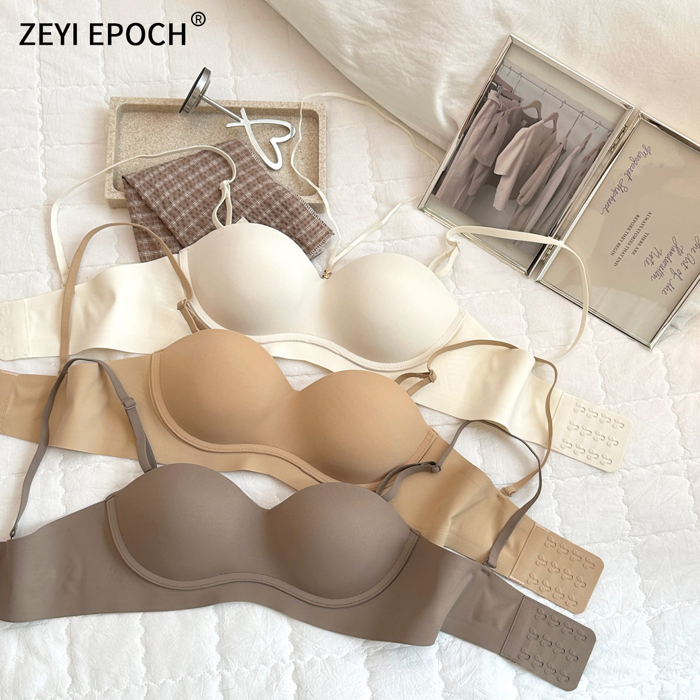 【泽衣壹品】挂脖式美胸带1/2罩杯无钢圈加厚模杯可拆卸