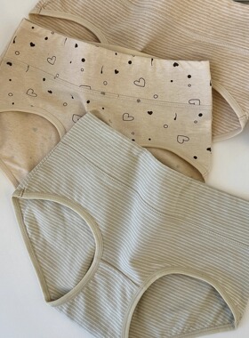 无染彩棉新疆棉全棉抗菌三角裤女士10A类婴儿抗菌中腰纯棉内裤女