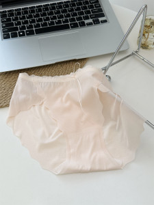 FUPO富婆私物裸感轻薄高开叉三角裤抗菌中腰冰丝无痕内裤女士夏季