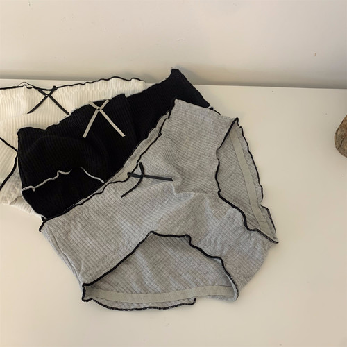 fupo3条装黑白灰简约女三角裤