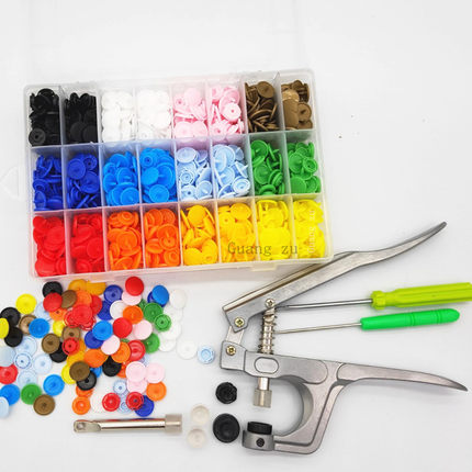 T8双大面240套树脂四合扣雨衣纽扣服装儿童扣子暗扣按扣工具套装