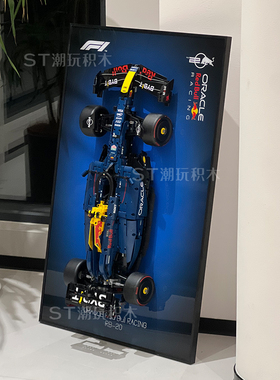 适用于乐高42206红牛RB20法拉利42207F1积木上墙相框收纳展示板