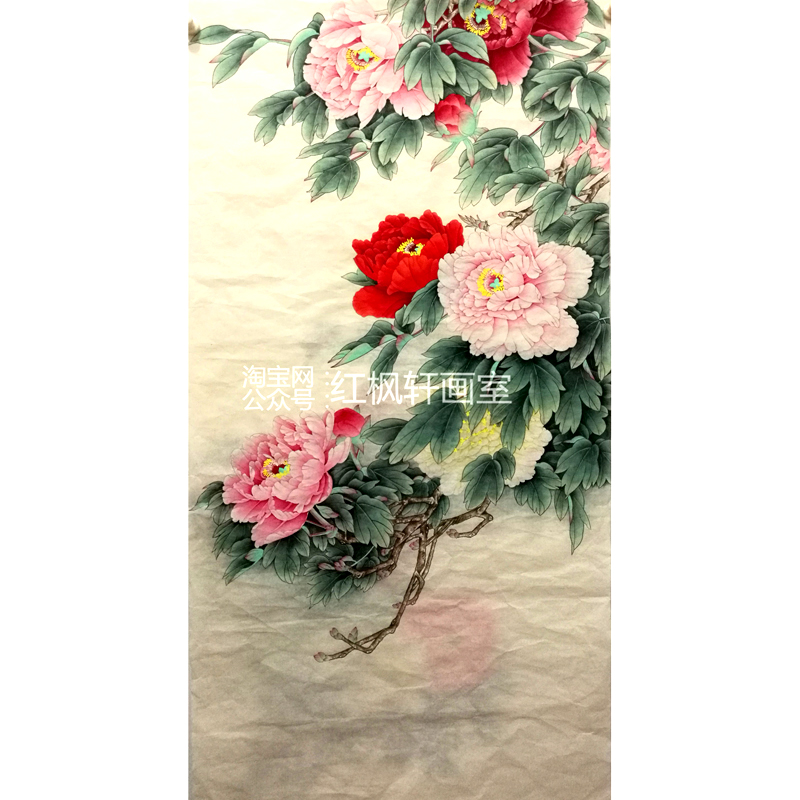 国画工笔画白描画稿熟宣纸纯手绘毛笔勾线描底稿可直接上色附彩图