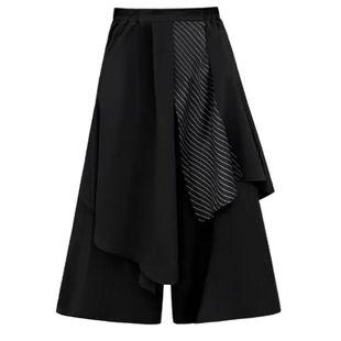 山本耀司风暗黑系女装2025春秋新款裙裤双层不规则层次半身裙裤裙
