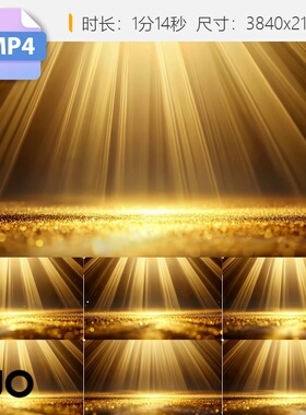 高清金色光线奢华波基闪光魅力粒子灰尘梦幻悬浮空灵视频素材