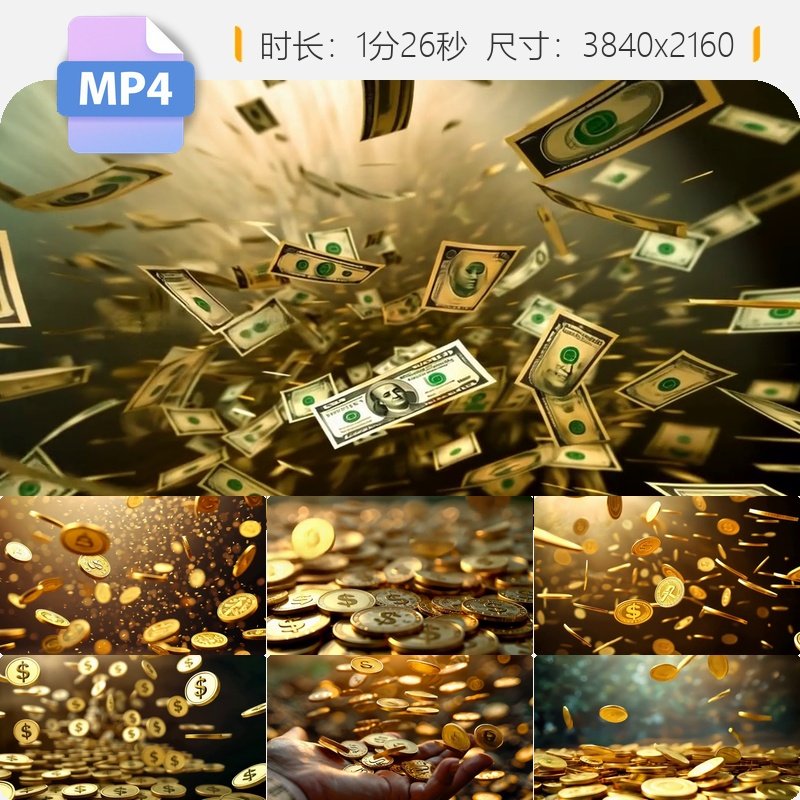 高清金币美元掉落撒金币财富桶招进宝发源滚钱箱恭喜广节视频素材,商务/设计服务,设计素材/源文件,淘宝优惠券,粉丝福利购,淘宝优惠卷