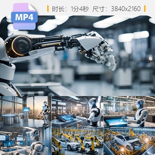 高清AI人工智能机器人新质生产力未来科技自动化大数据视频素材