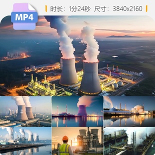 高清4K清洁能源核能核电站反应堆技术大国重器绿色能源视频素材