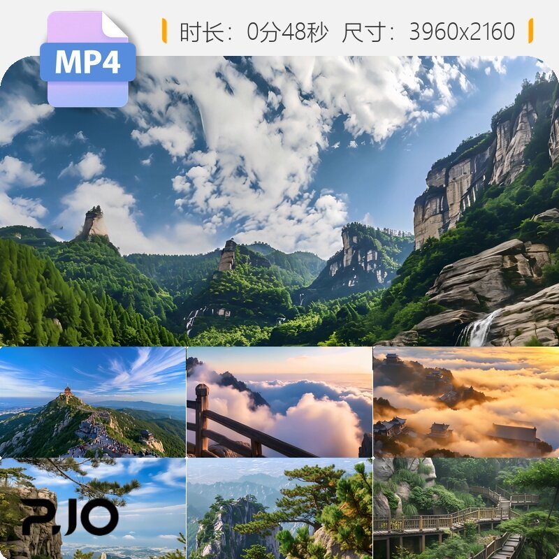 高清泰山日出云海五岳壮观全景中国唯美大气延时摄影航拍视频素材