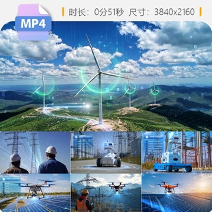 高清电力机器人无人机巡检电网维护员工科技智慧检修视频素材