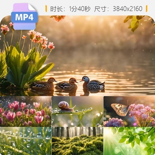 高清春天立春万物复苏春暖花开阳光明媚唯美空镜动画自然视频素材