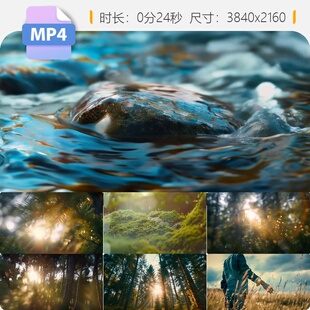 高清意境夏天唯美抽象广告意识流探索自然梦幻空镜水面光视频素材