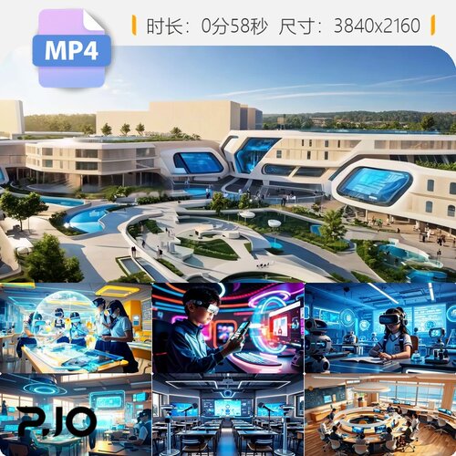 高清未来教育智慧校园VR课堂AI智能数字化教学创新变革视频素材