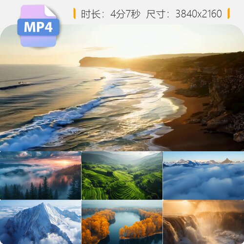 高清祖国大好河山风景航拍合集长江黄河山川绿水青山唯美视频素材
