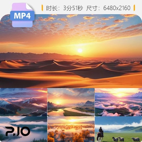 高清新疆风光航拍天山草原放牧舞蹈配乐哈萨克族MV宽屏视频素材