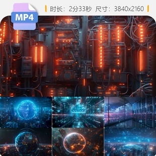 高清网络大数据服务器机房云计算智慧城市5G传输存储安全视频素材