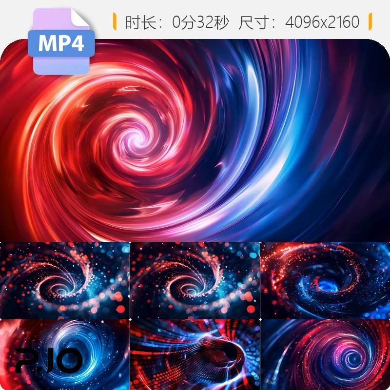 高清漩涡科技背景粒子抽象空间能量旋螺虫洞传送门特效视频素材