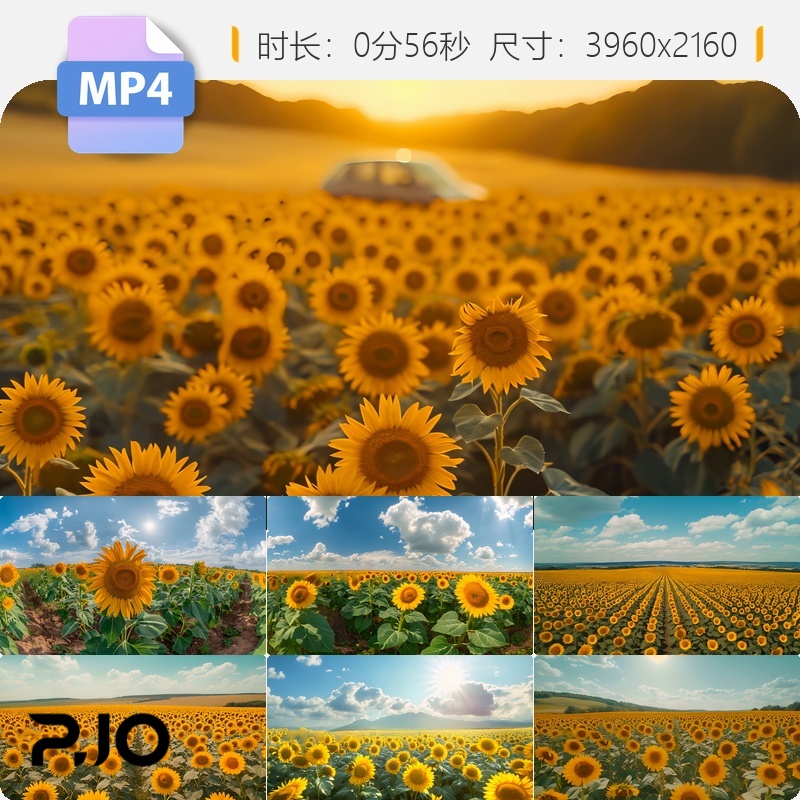 高清向日葵大全景唯美阳光夏天蜜蜂蝴蝶花采田野浪漫希望视频素材