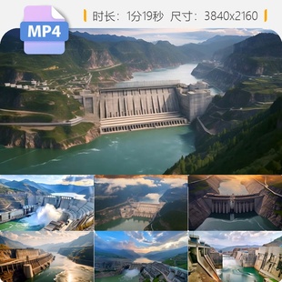 高清白鹤滩水电站泄洪多孔震撼金沙江超级大国重器基建狂视频素材