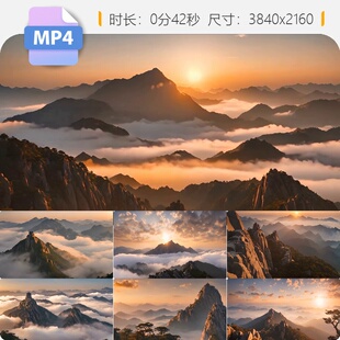 高清意境泰山日出云海壮观仙境太阳升顶震撼自然唯美风景视频素材