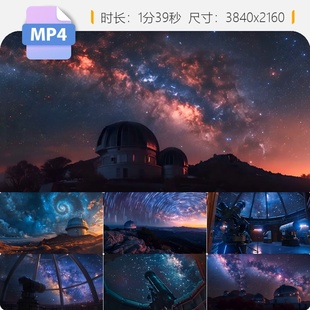 高清天文台观测仪器望远镜宇宙星空延时摄影科普探索视频素材