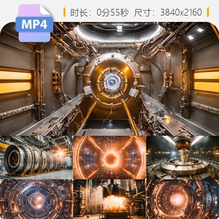 高清可控核聚变装置未来科技原子反应堆发电厂工业辐射源视频素材