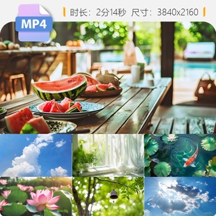 高清立夏节气唯美空镜夏日荷花池塘阳光沙滩大海航拍蒲公视频素材