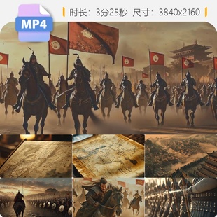 高清春秋战国秦汉唐宋古代战争诸霸逐鹿统一天下军队厮杀视频素材