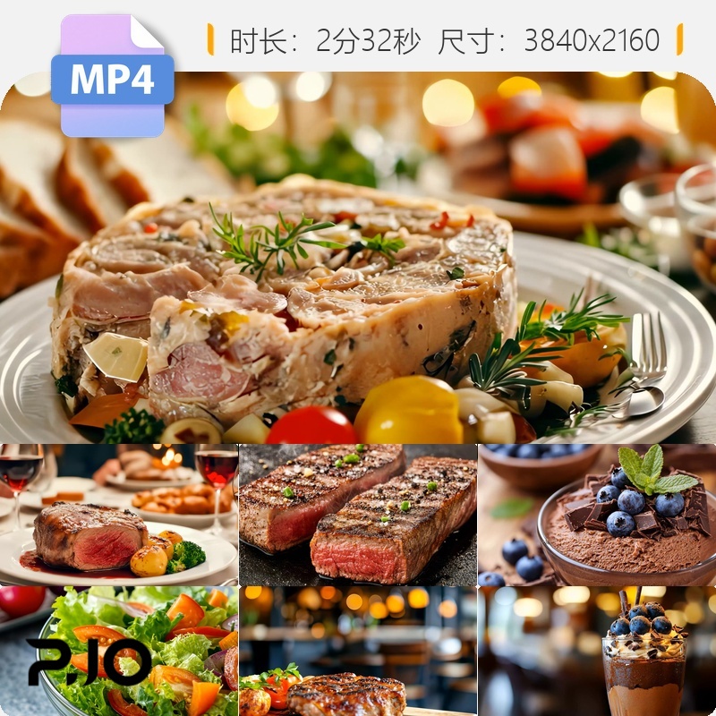高清西餐美食盛宴高级牛排羊排红酒烛光约会精致摆盘烹饪视频素材