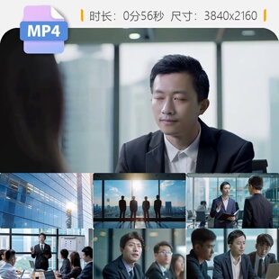高清北上广深企业商务办公会议金融合作写字楼精英白领交视频素材