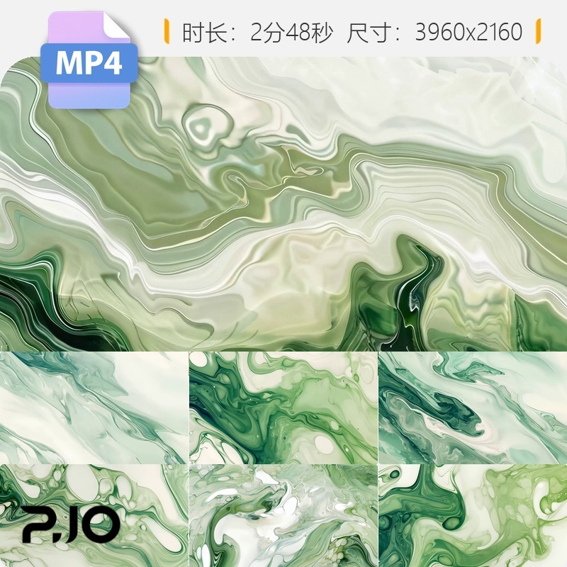 高清不规则绿色流体水墨艺术抽象概念时尚创意走台秀背景视频素材