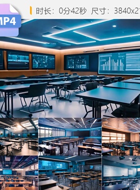 高清数字科技智慧互动教室虚拟现实增强学习在线课堂个性视频素材