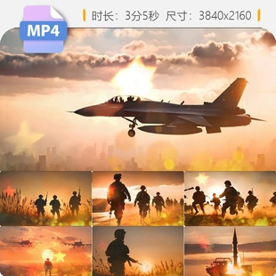 高清打靶归来军歌配乐八一建军节三军阅兵演习热血视频素材