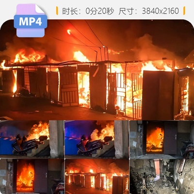 高清电瓶车着火起火自燃老化短路安全隐患安全生产月消防视频素材