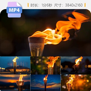 高清奥运会火炬传递特写历史仪式体育盛事竞技标志国际精视频素材