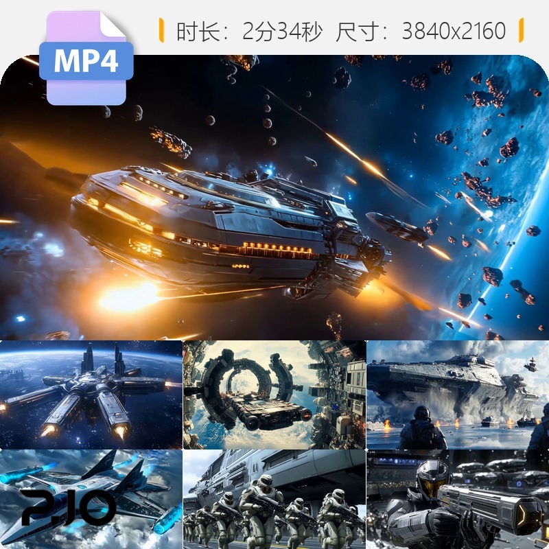 高清南天门计划未来战争科幻国防激光武器玄女白帝舰队视频素材
